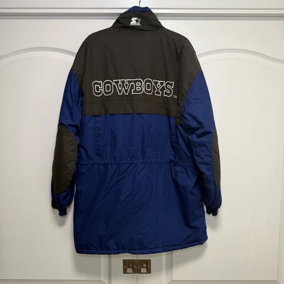 Vintage Dallas Cowboys Starter Trench Coat Football Jacket, Size L